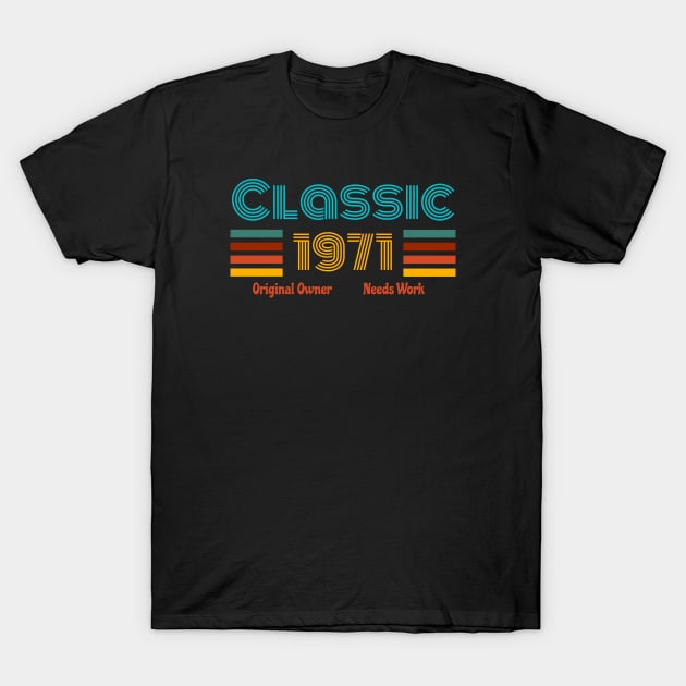 Retro birth year 1971 T-Shirt by RRLBuds